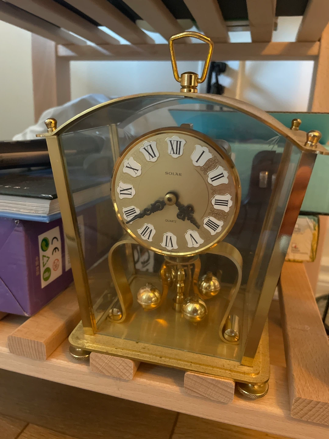 ⚽️ Gold Quartz Mantel Clock AS-IS