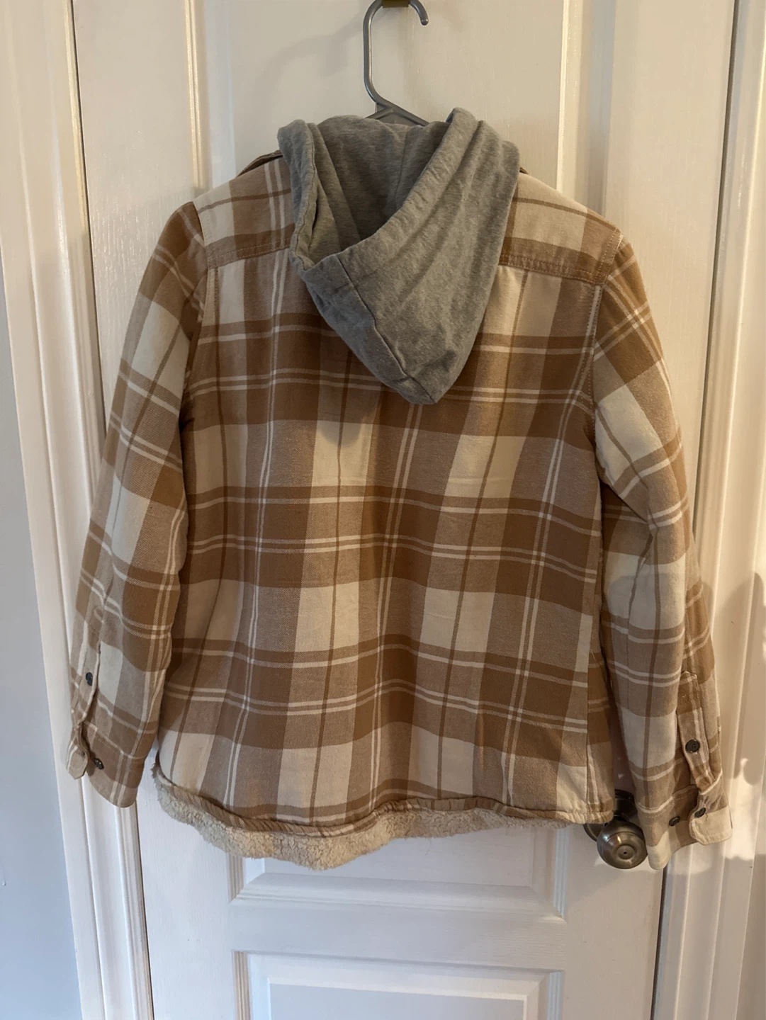 Natural Reflections Flannel Sherpa Lined Hoodie Jacket - Size M - photo 4
