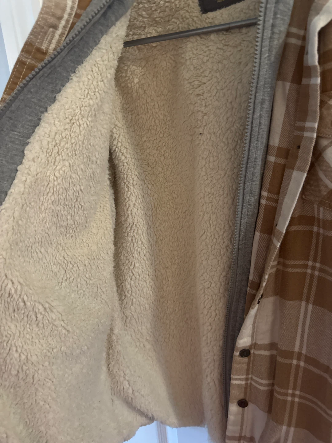 Natural Reflections Flannel Sherpa Lined Hoodie Jacket - Size M - photo 3
