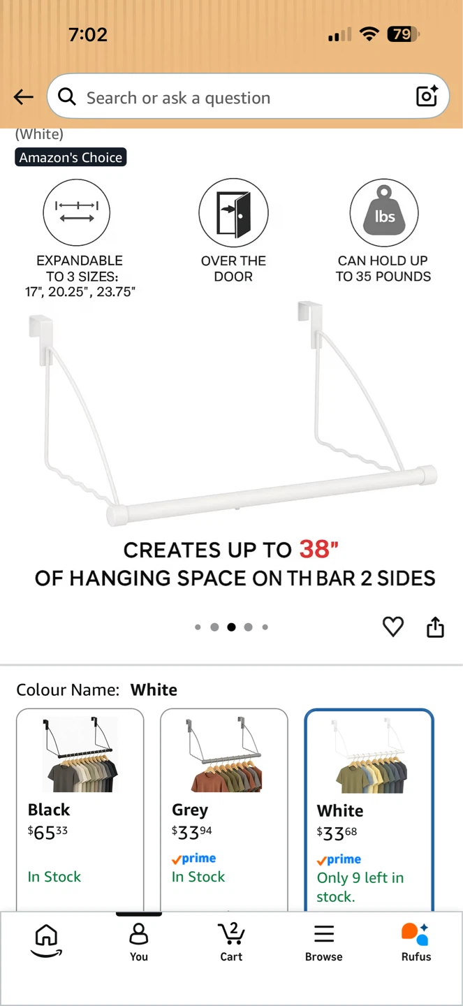 White Over-the-Door Clothes Hanger Rack - photo 5