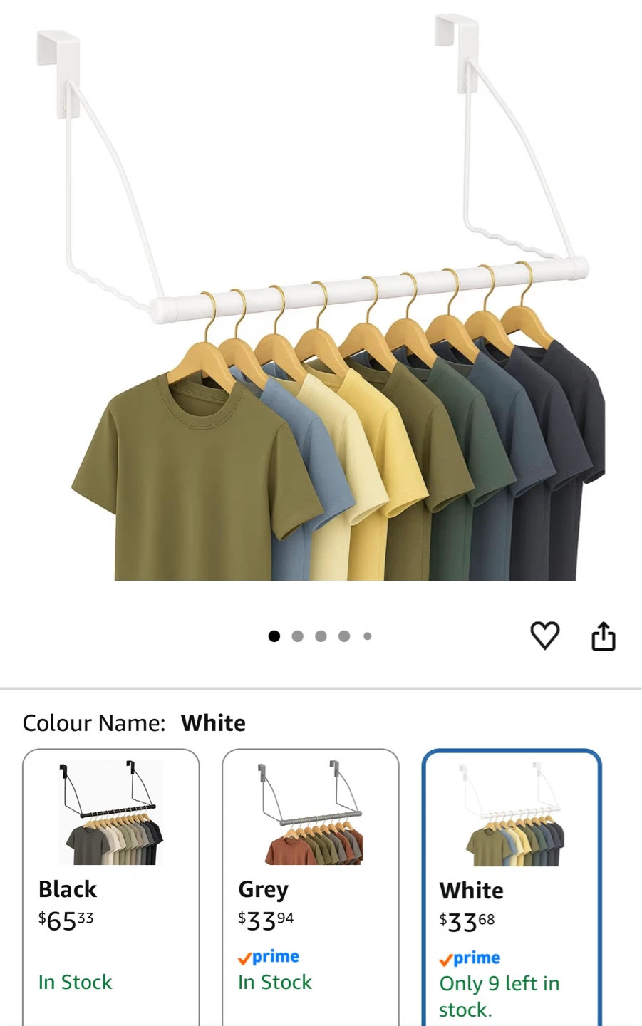 White Over-the-Door Clothes Hanger Rack - photo 2