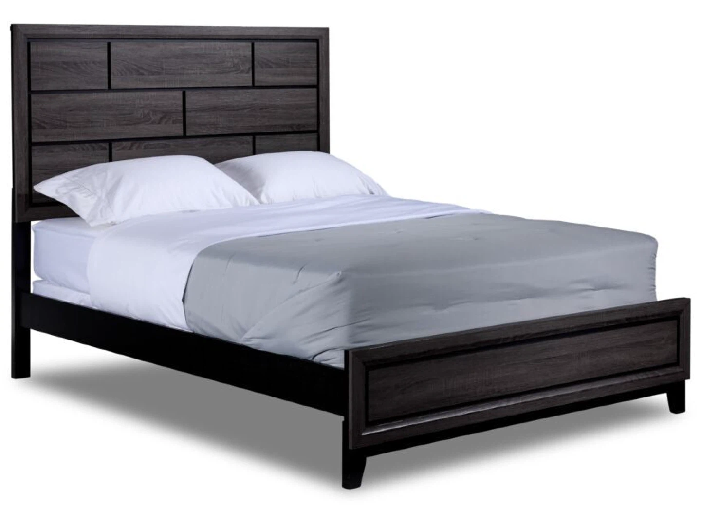 Dark Wood Finish Queen size bed and Nightstand - photo 2