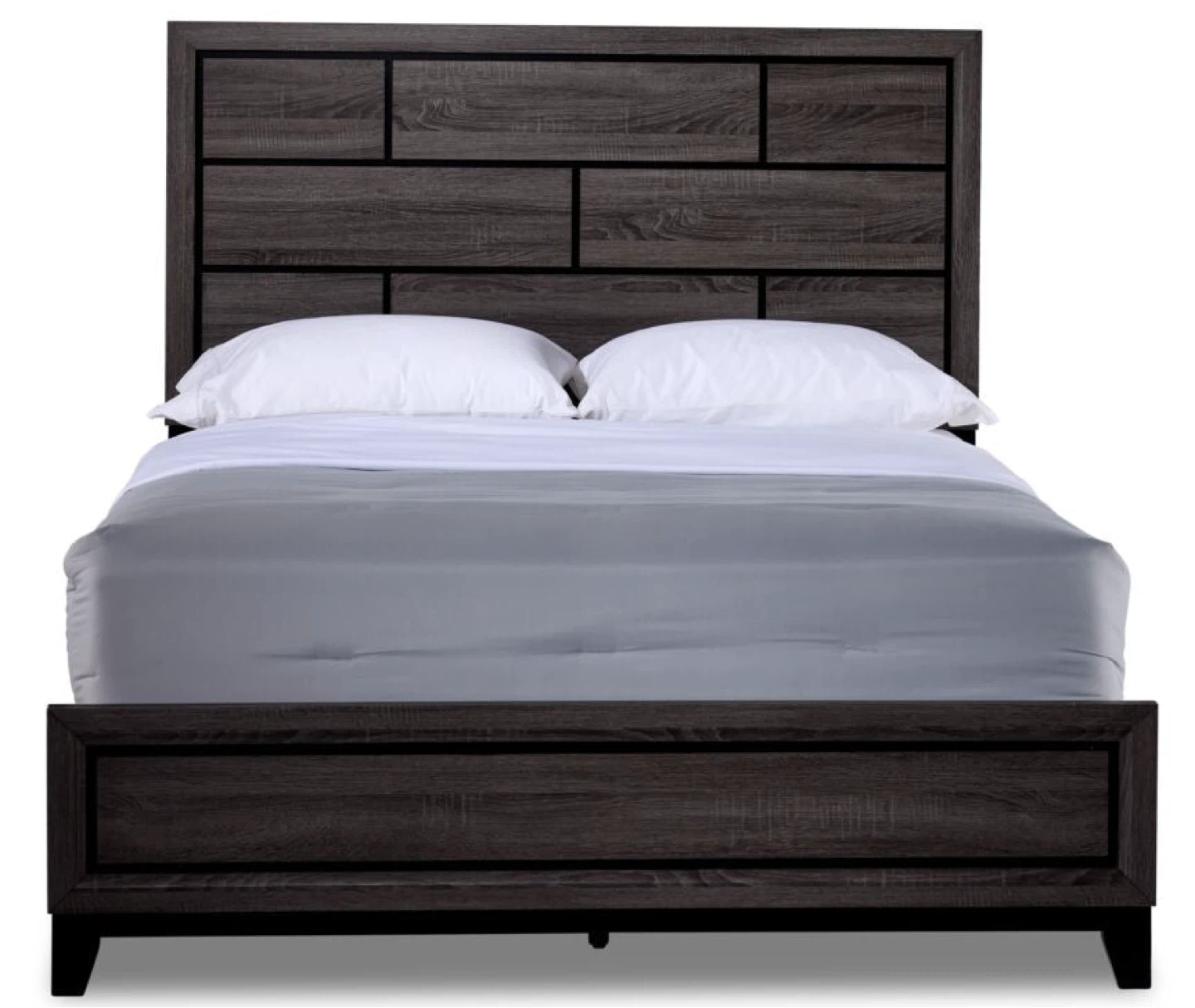 Dark Wood Finish Queen size bed and Nightstand