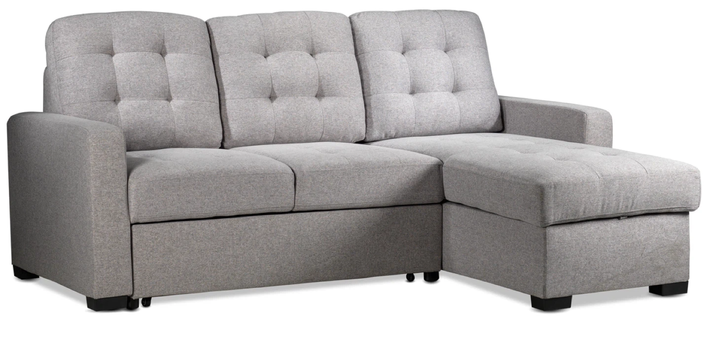 Grey Sectional Sofa Bed with Storage - photo 2