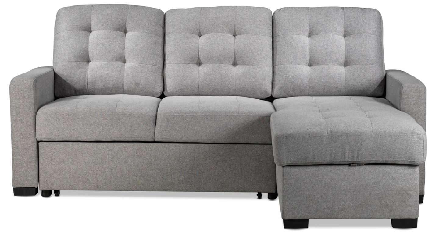 Grey Sectional Sofa Bed with Storage