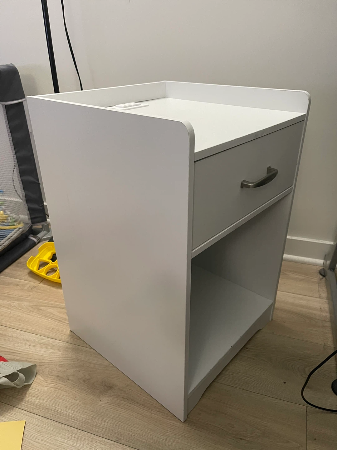 Small-Space 1-Drawer Nightstand with usb and charging port - photo 2