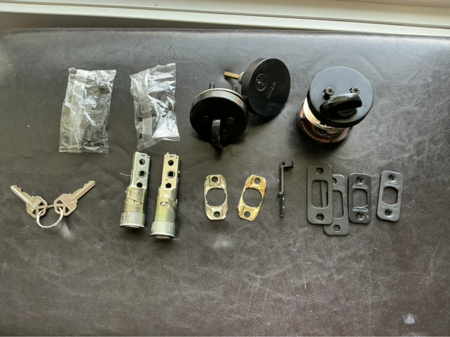Weiser Black Entry Door Knobs with Deadbolt