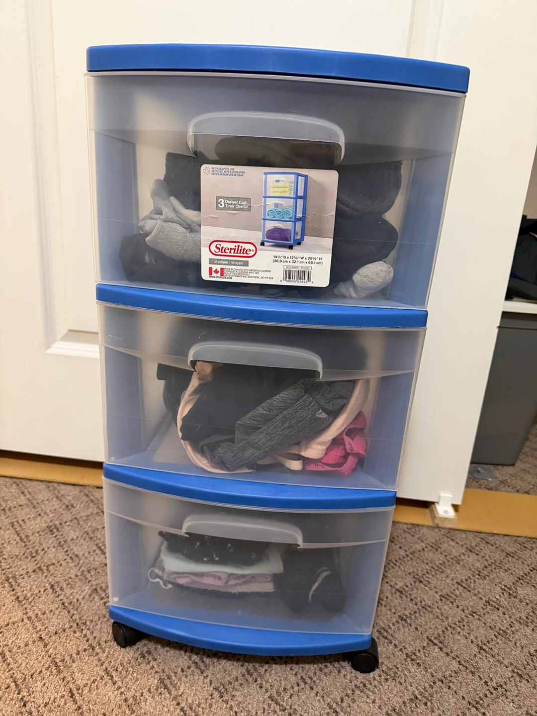 Sterilite 3-Drawer Rolling Storage Cart - photo 2