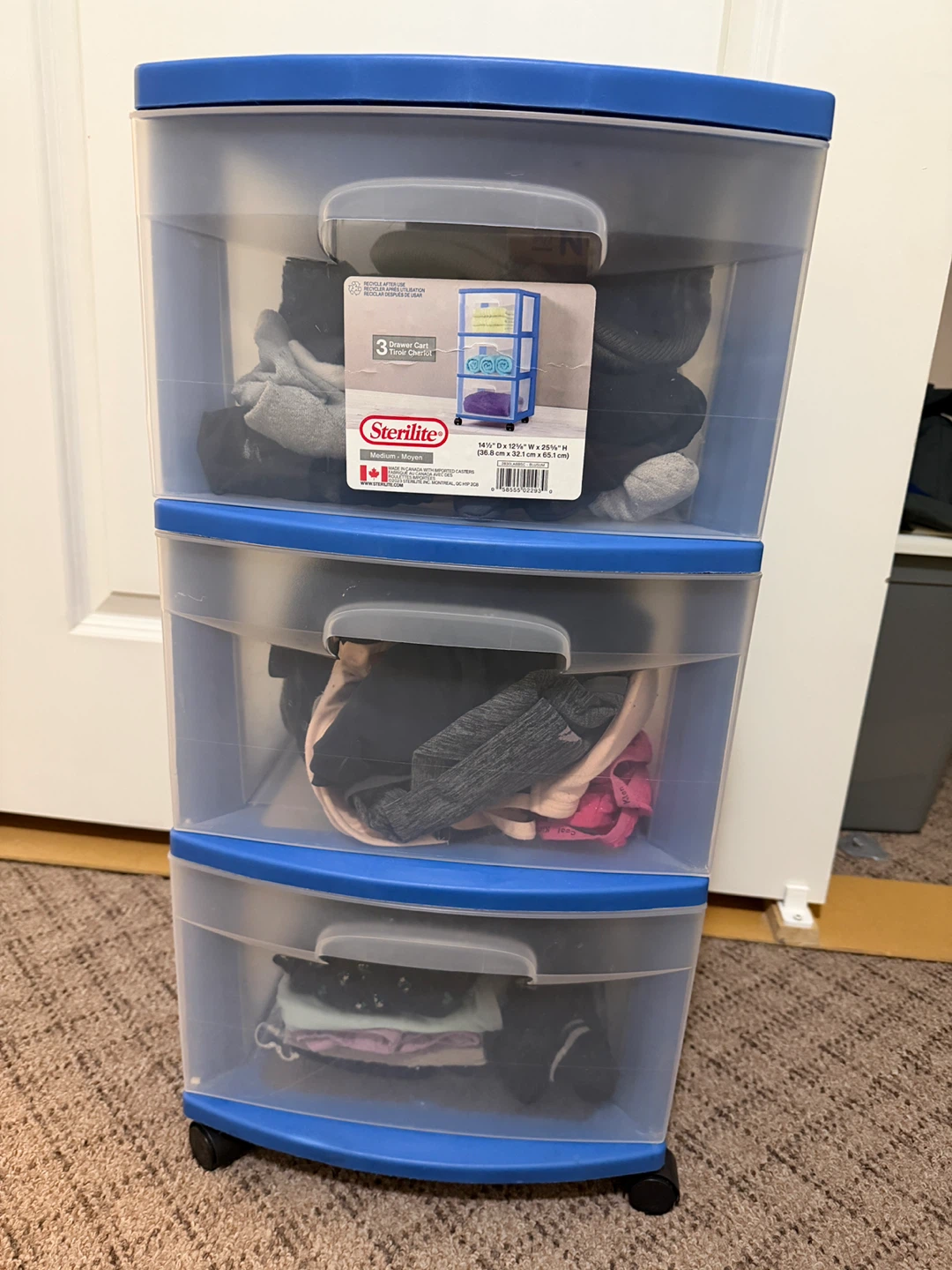 Sterilite 3-Drawer Rolling Storage Cart