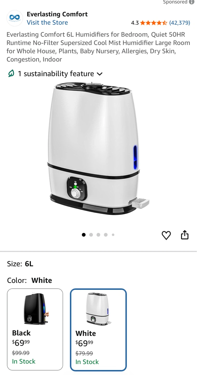 Everlasting Comfort Ultrasonic Humidifier - 6L - photo 3