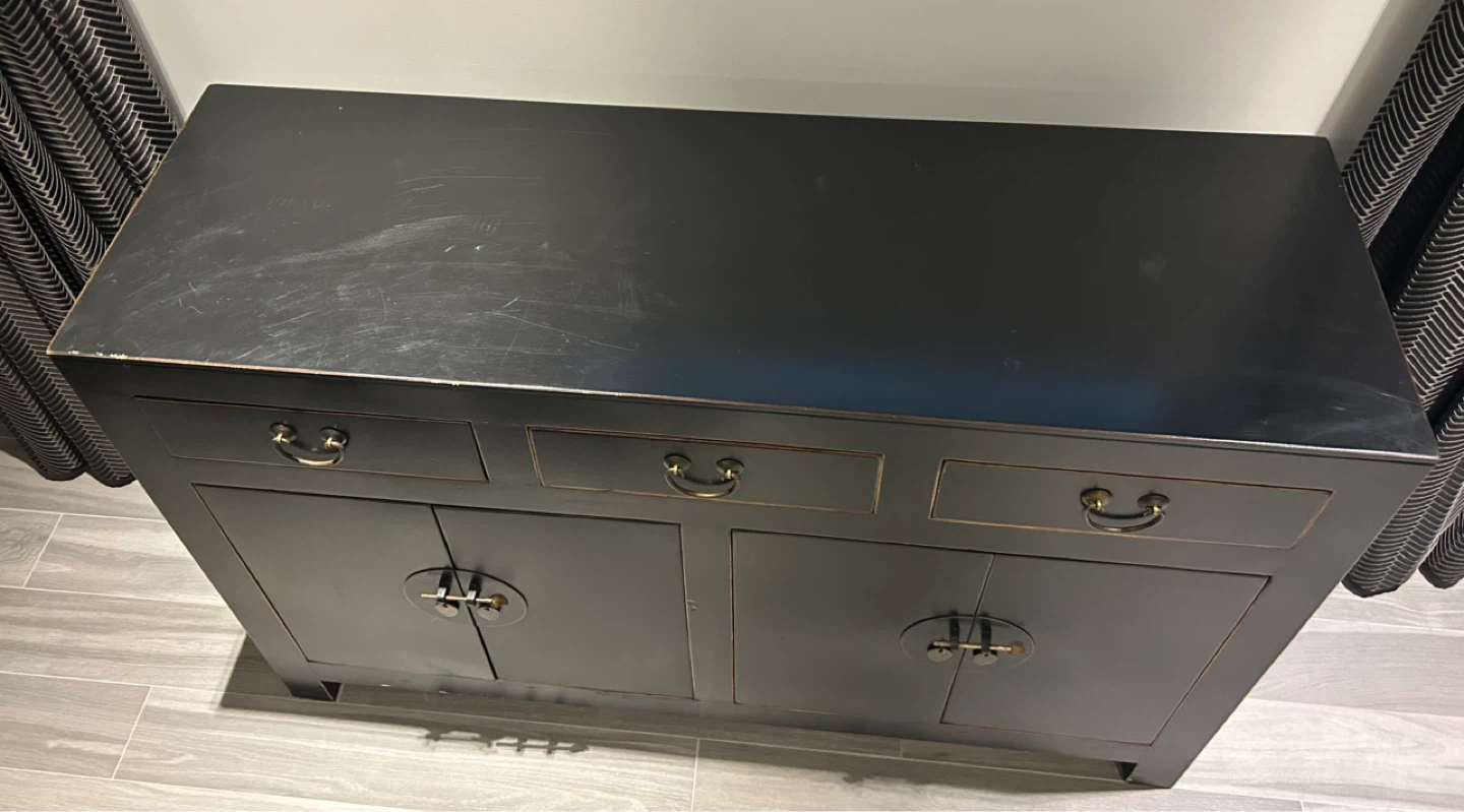 Black Sideboard with Drawers and Cabinets - photo 4
