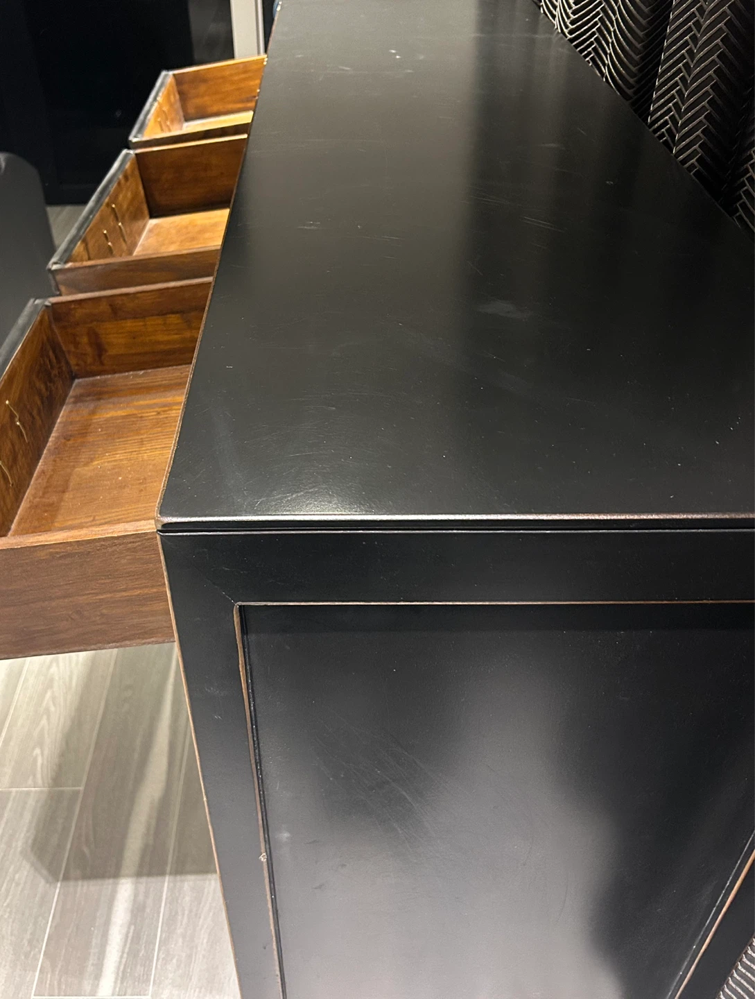 Black Sideboard with Drawers and Cabinets - photo 3