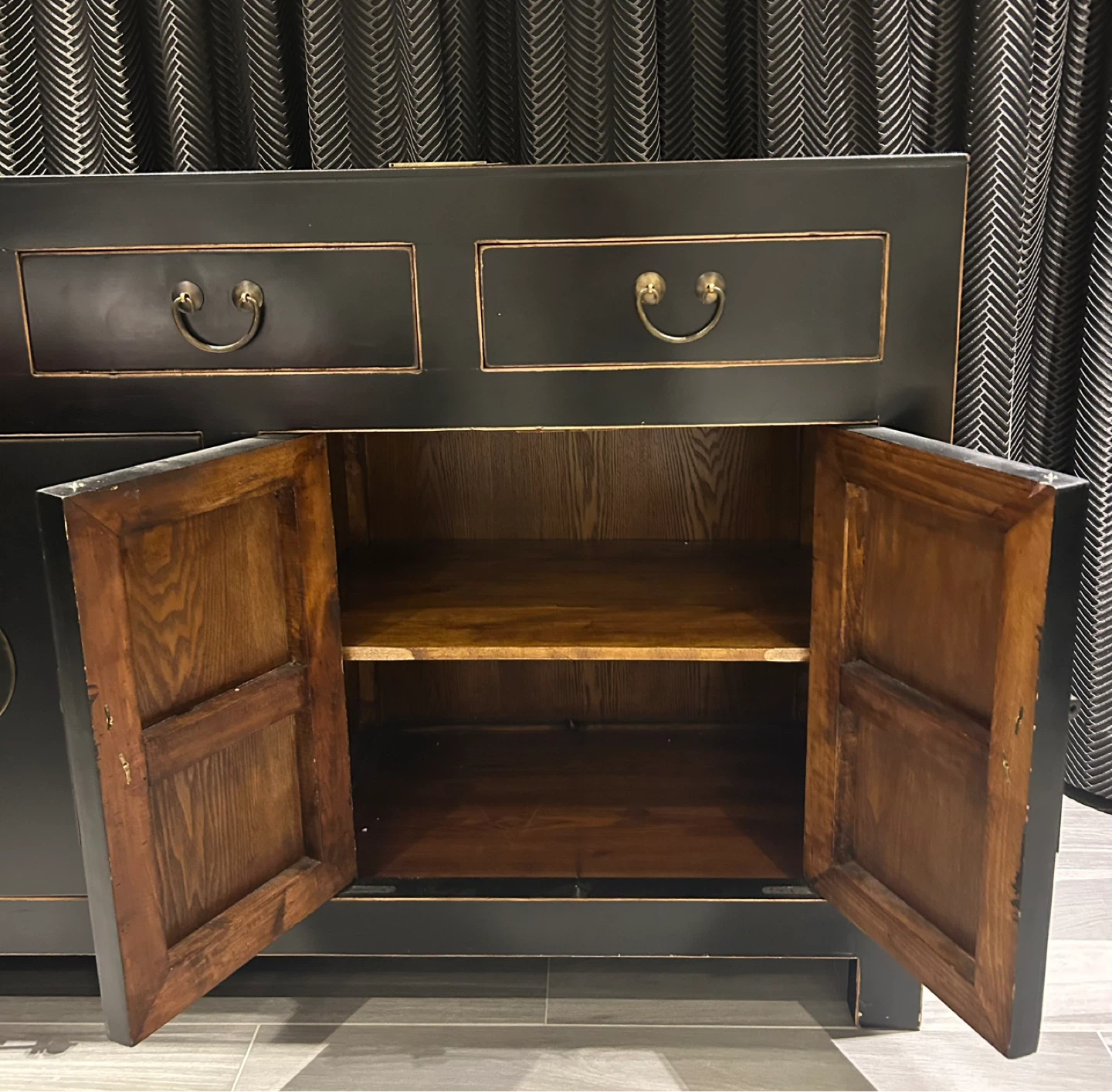 Black Sideboard with Drawers and Cabinets - photo 2
