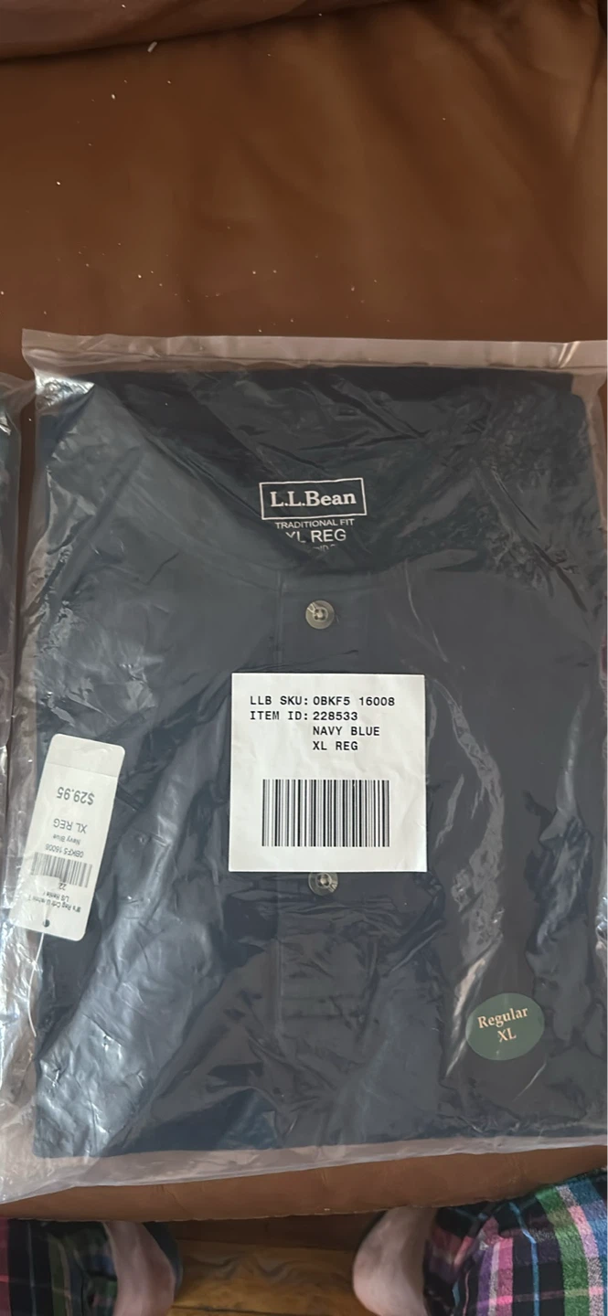 TWO LL.Bean Men's Henleys - XL Regular (Soft Spruce & Navy Blue) - photo 2