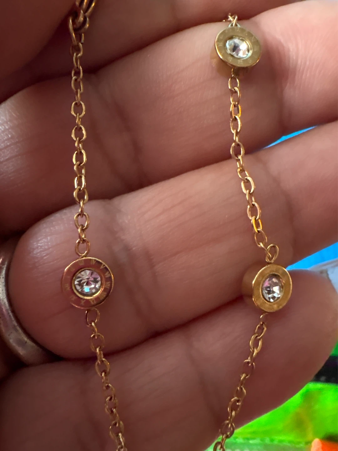 ⚽️ 18K Gold SS CZ Bracelet with Roman numerals - photo 2