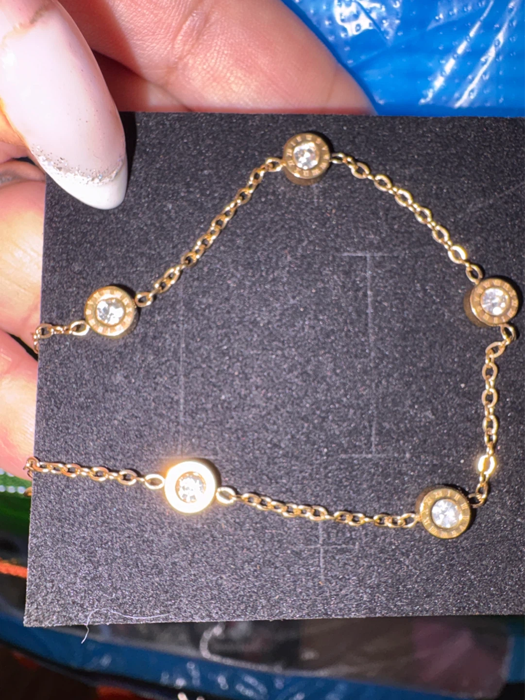 ⚽️ 18K Gold SS CZ Bracelet with Roman numerals - photo 3
