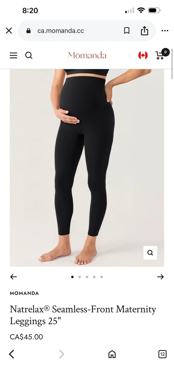 Momanda Natrelax Seamless Front Maternity Leggings 25"
