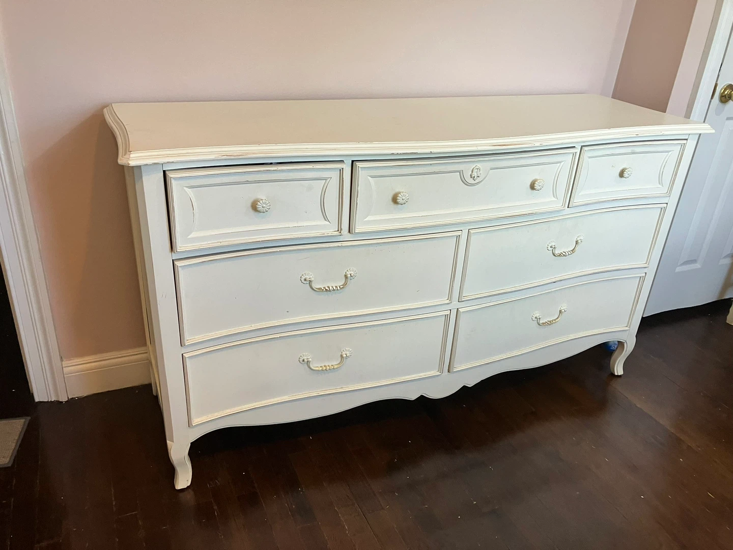 White Solid Wood Matching Drawer and Bed Frame Set
