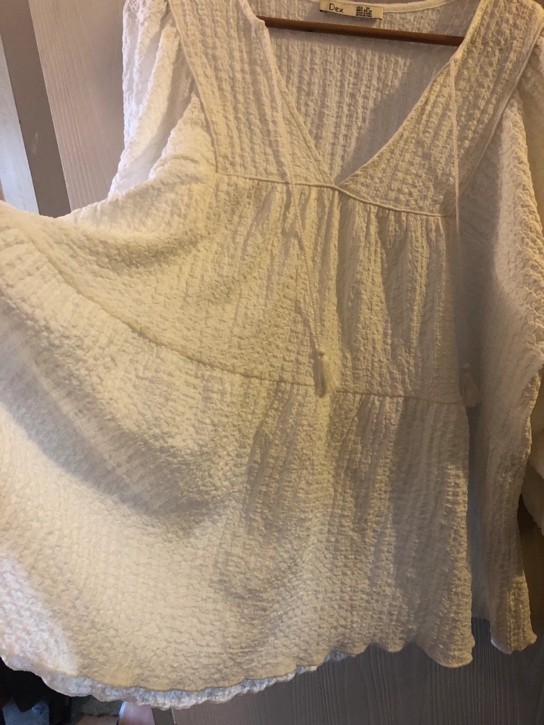 ⚽️ Dex White Textured V-Neck Tunic Top - photo 4