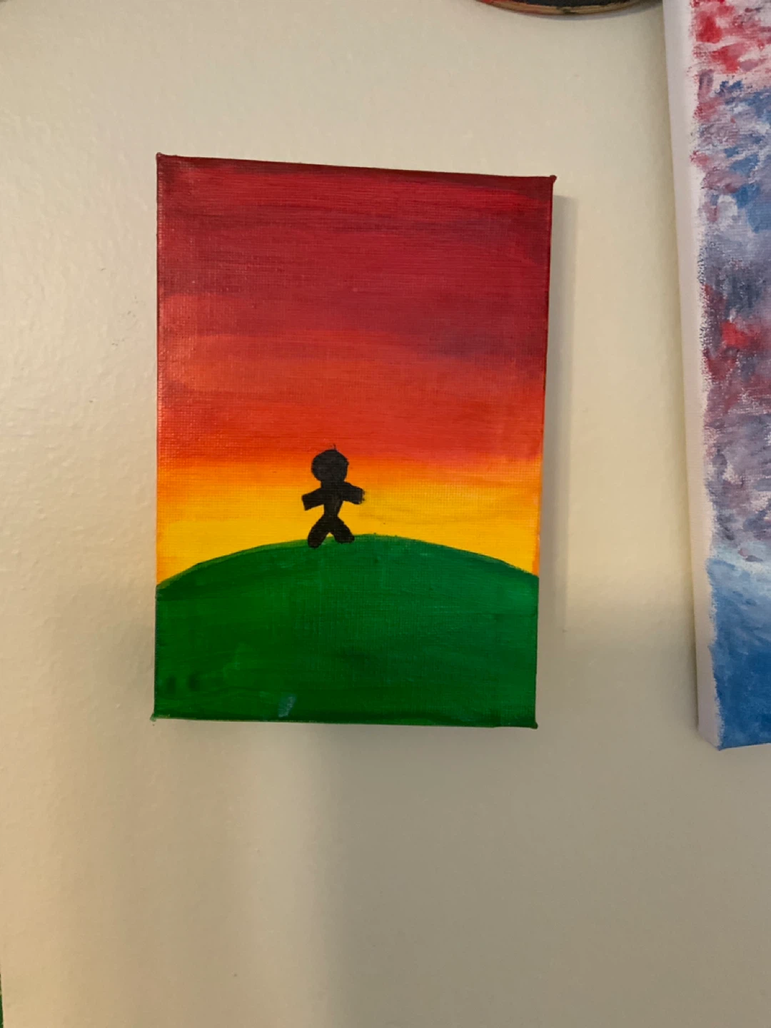 Canvas Painting: Sunset Silhouette