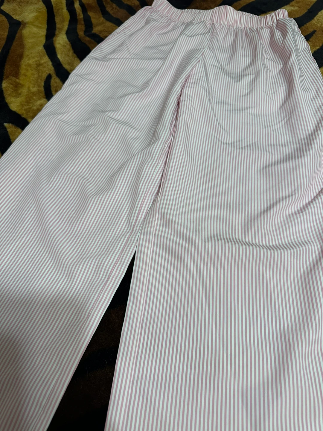 Pink and White Striped Cropped Wide-Leg Pants - photo 2
