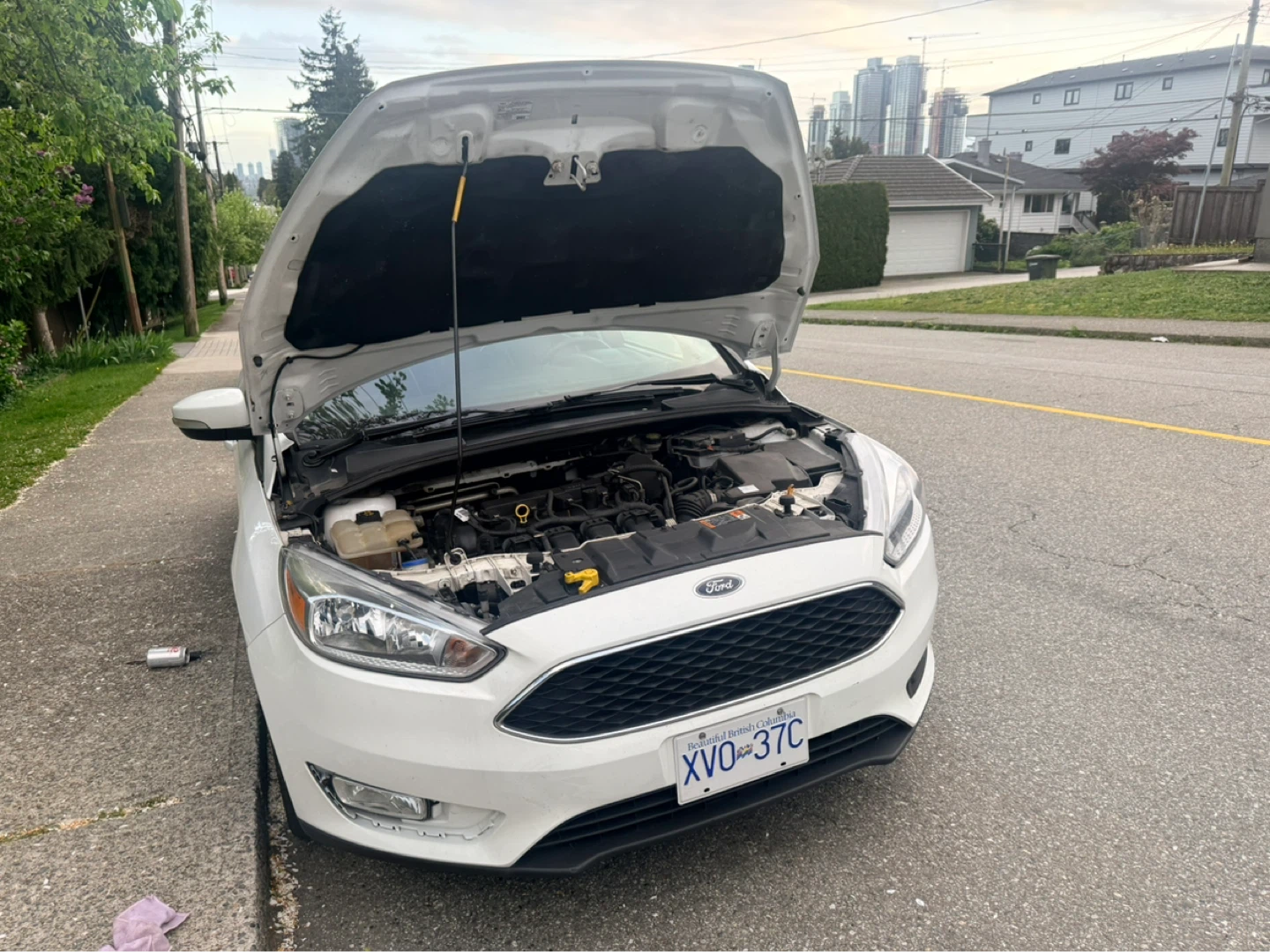 White Ford Focus SE Hatchback