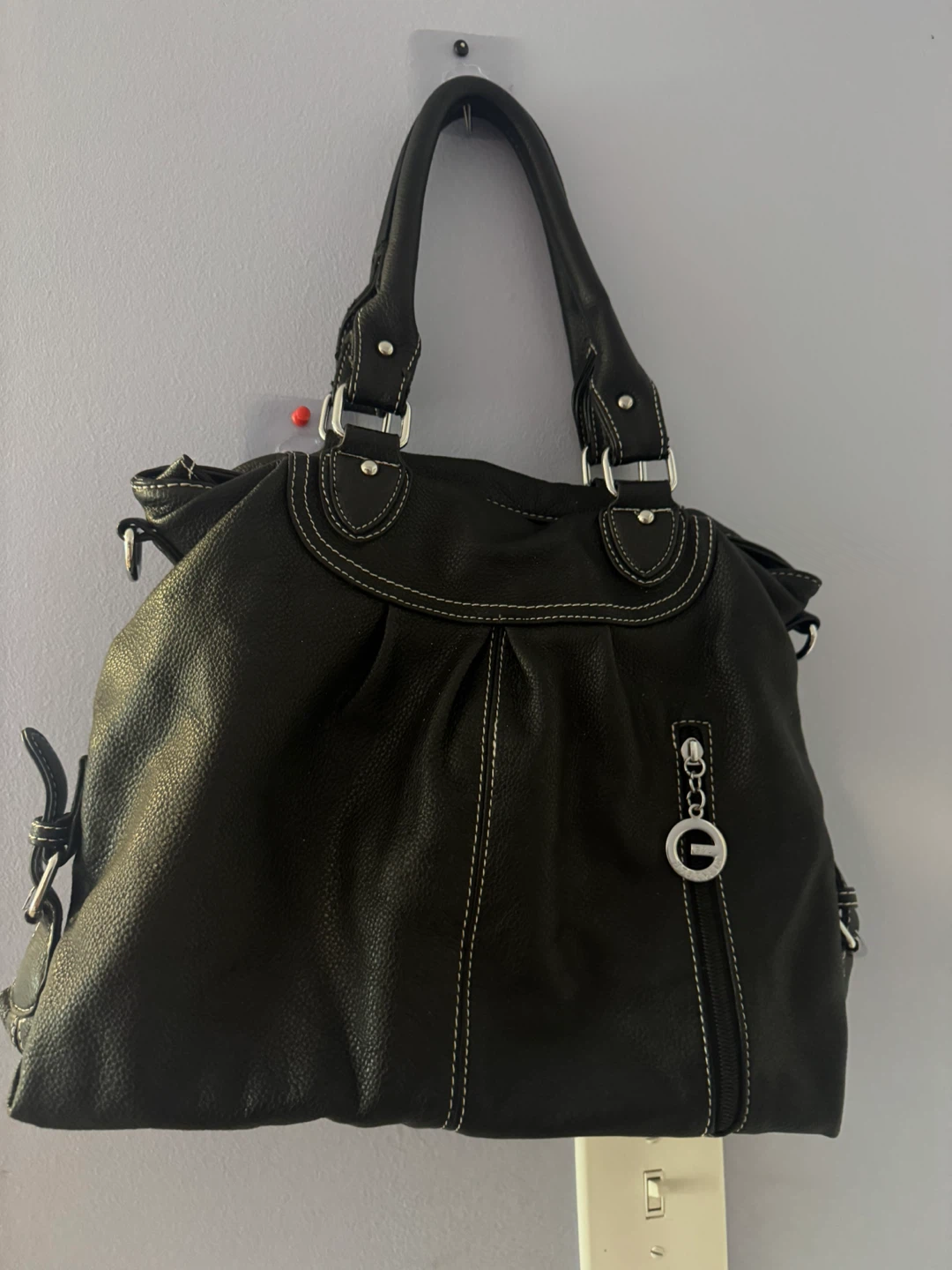 Vintage Y2K Black Leather Bag