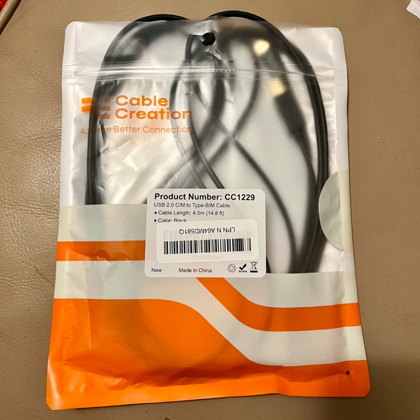 CableCreation USB 2.0 C to B Cable - 4.5m