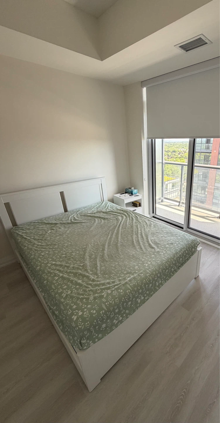 Double size  Bed Frame with mattress - White - photo 2