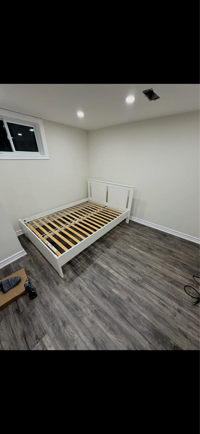 Double size  Bed Frame with mattress - White