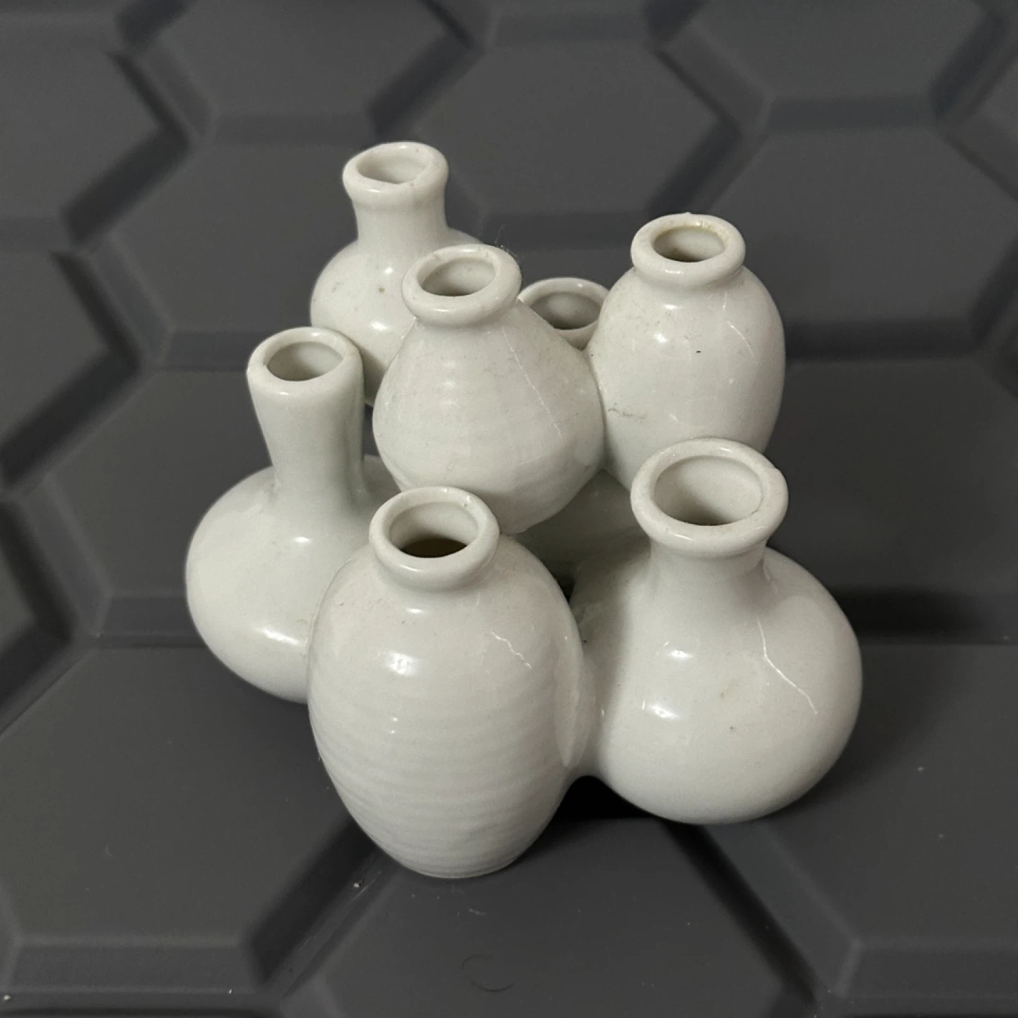 White Ceramic Mini Vases