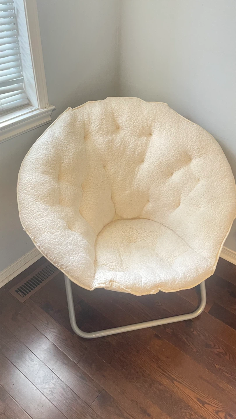 Cream Upholstered Saucer Chair