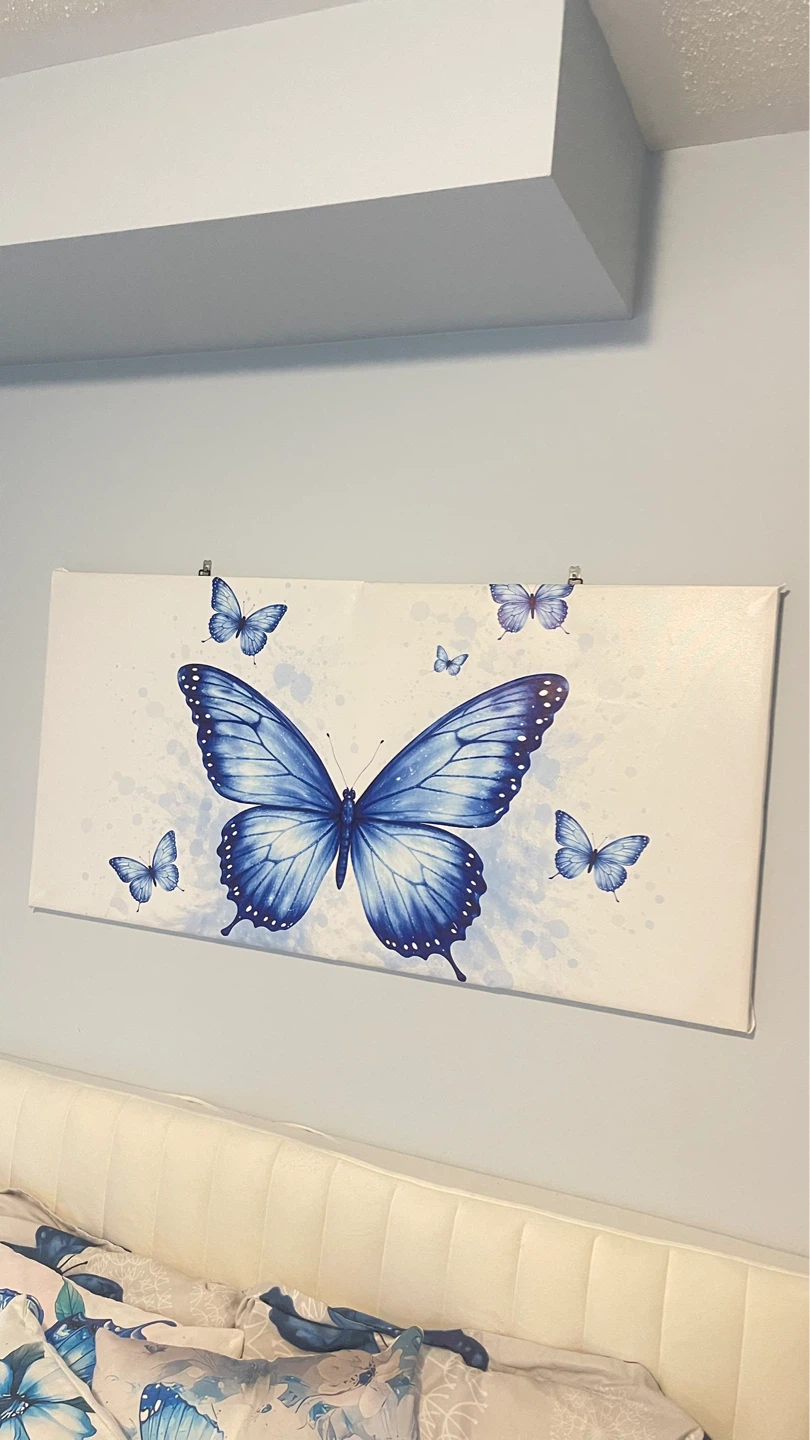 Blue Butterfly Canvas Wall Art