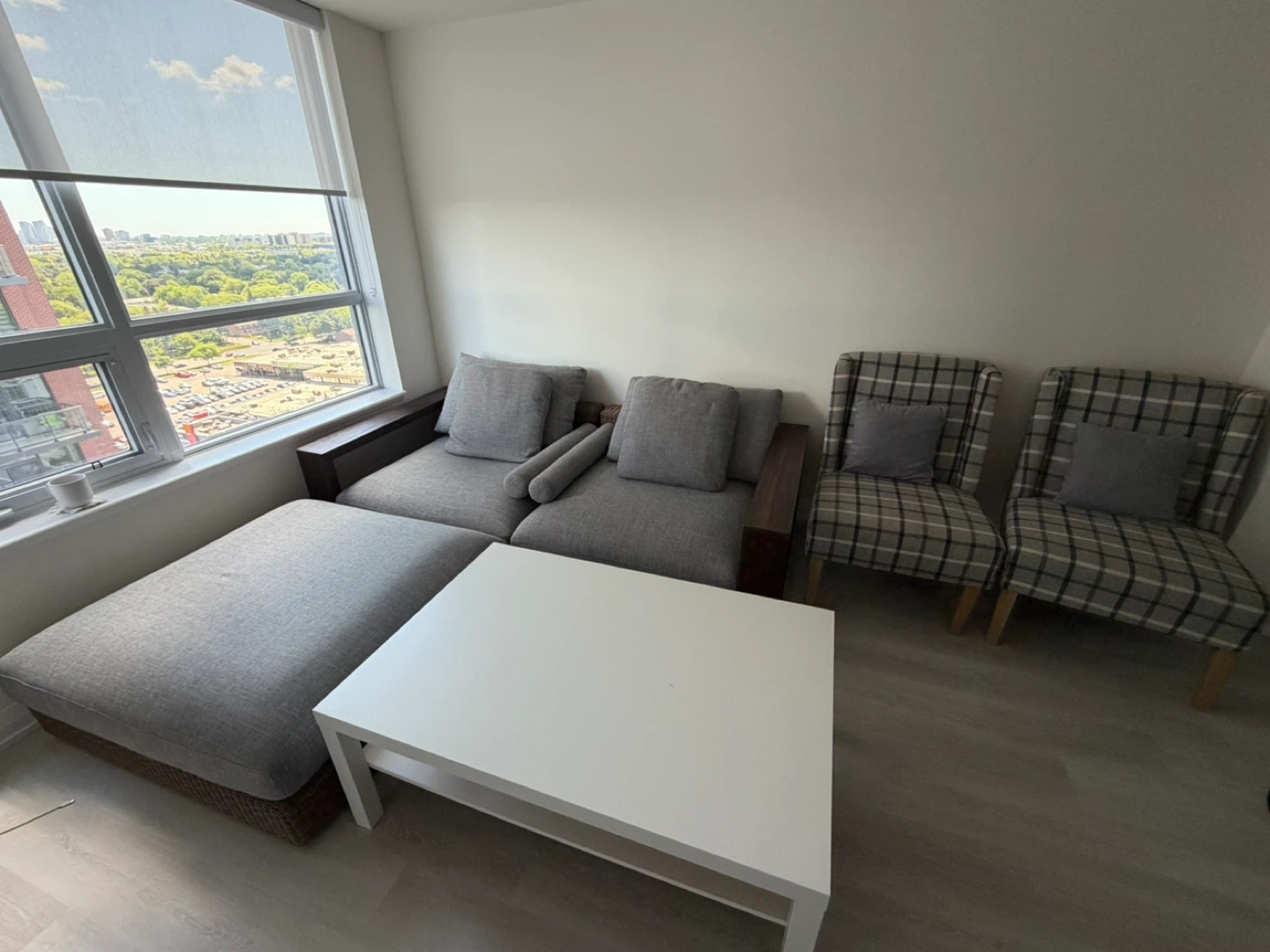 Grey Sectional Sofa with Ottoman