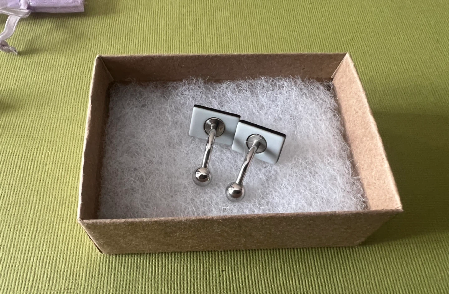 ⚽️ Boss by Hugo Boss Silver and Mother of Pearl Cufflinks - photo 3