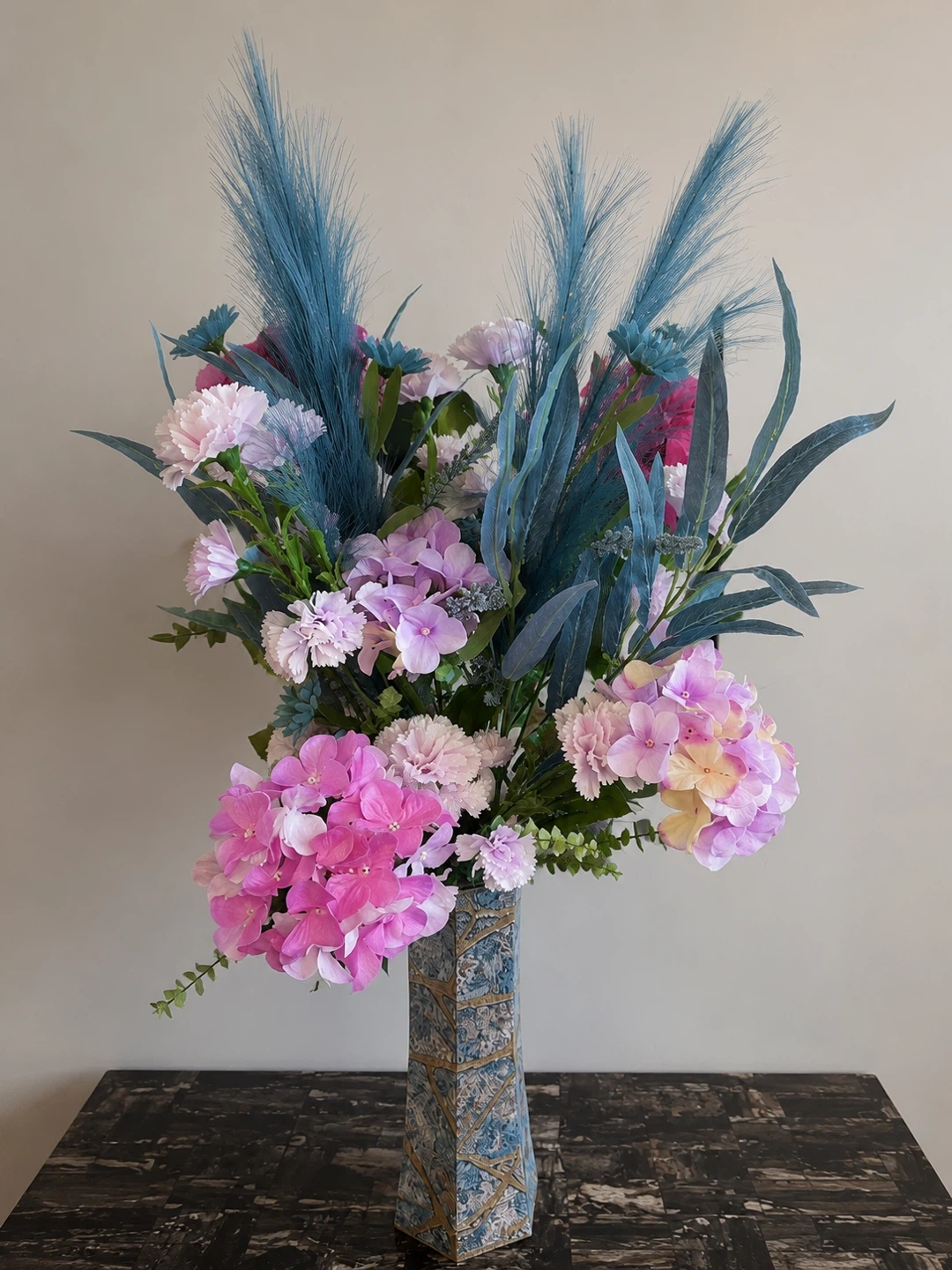 Artificial Flower Arrangement in Decorative Vase