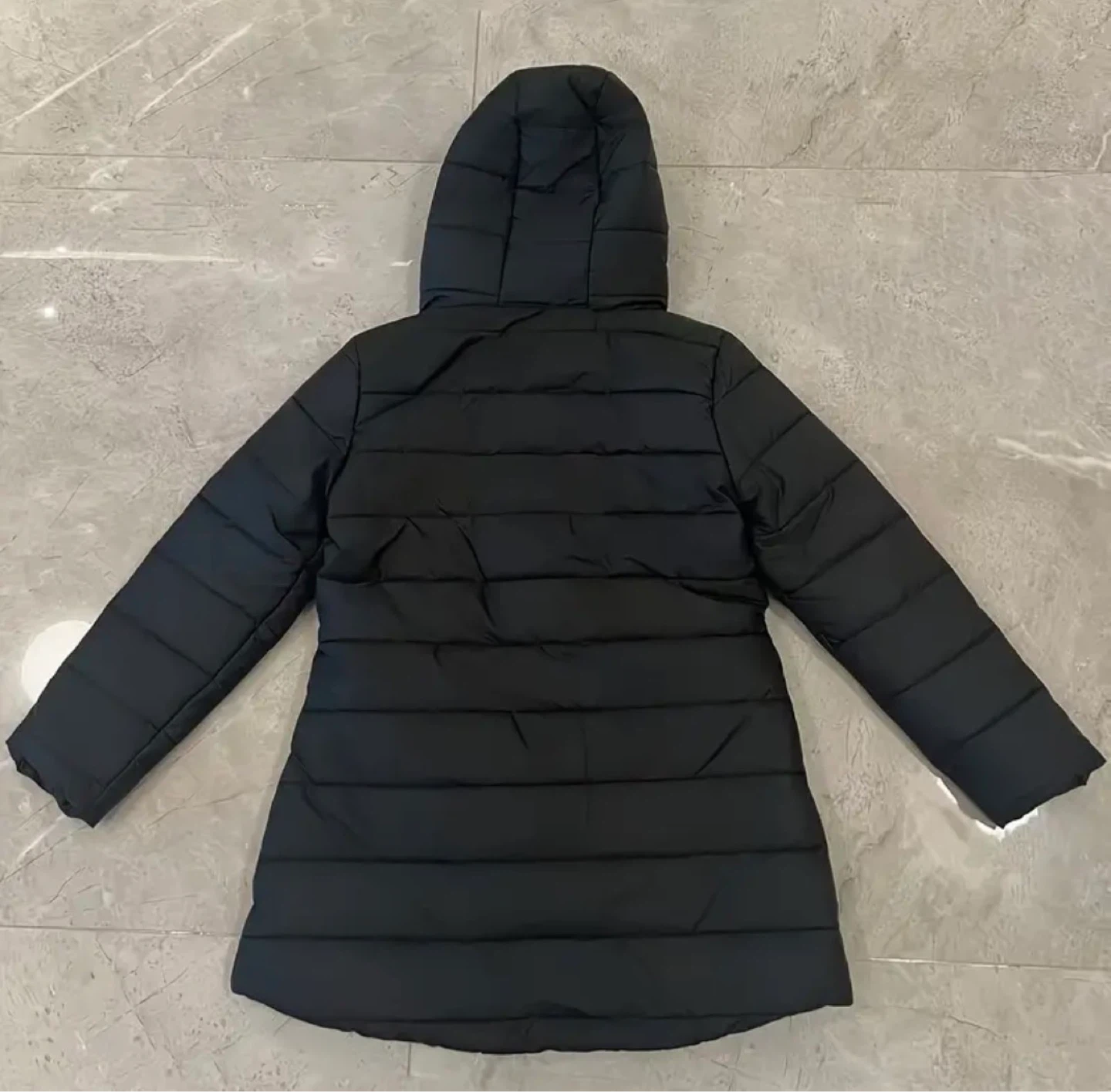Black Puffer Coat with Fur Hood - photo 3