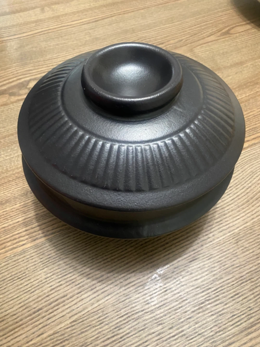 3 Black Ceramic Stone Pot with Lid