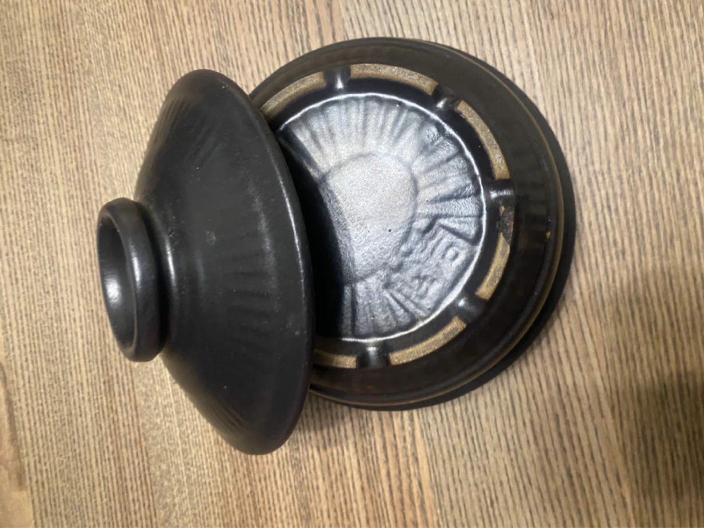 3 Black Ceramic Stone Pot with Lid - photo 4