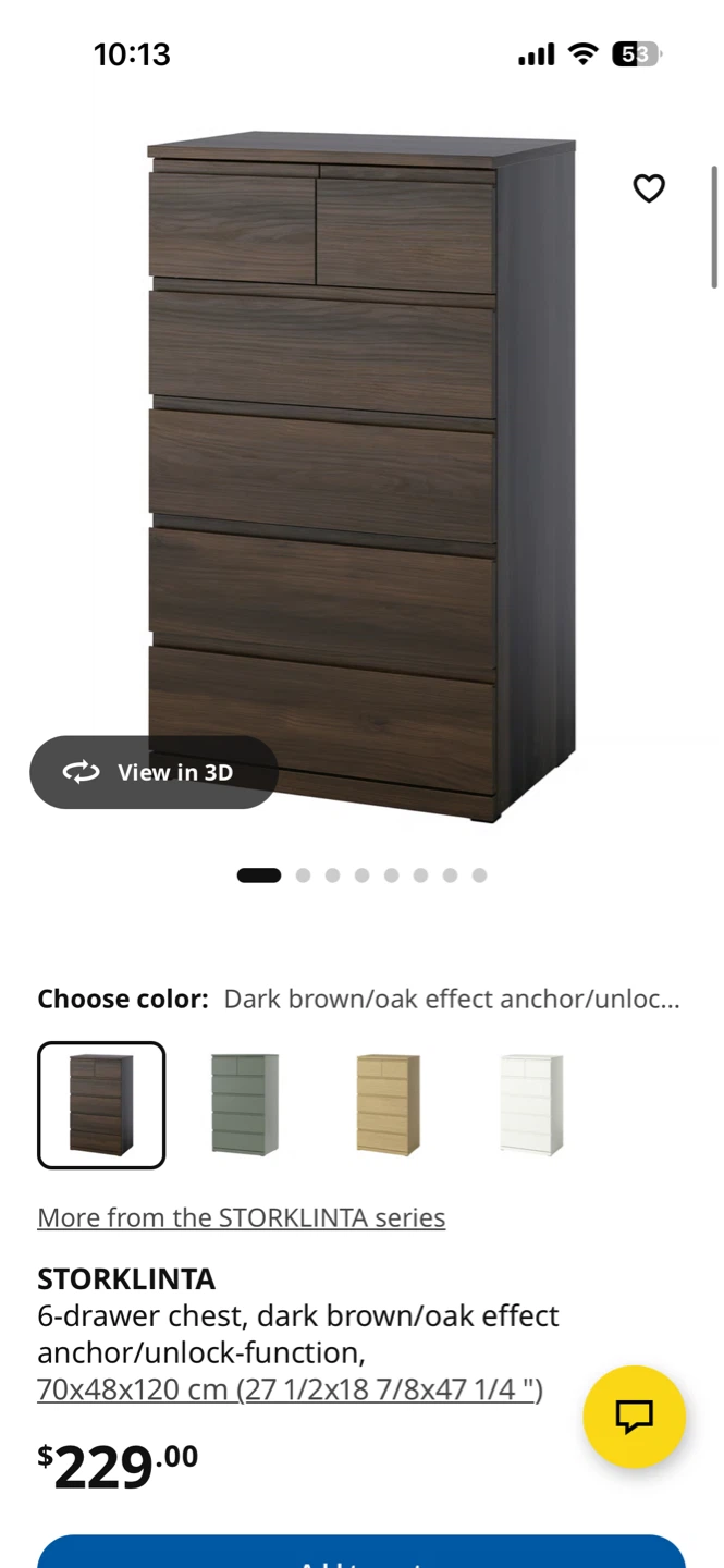 IKEA STORKLINTA 6-Drawer Dresser