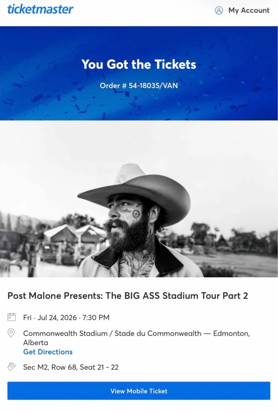 Post Malone Presents: The BIG ASS Stadium Tour Part 2 Tickets - photo 2