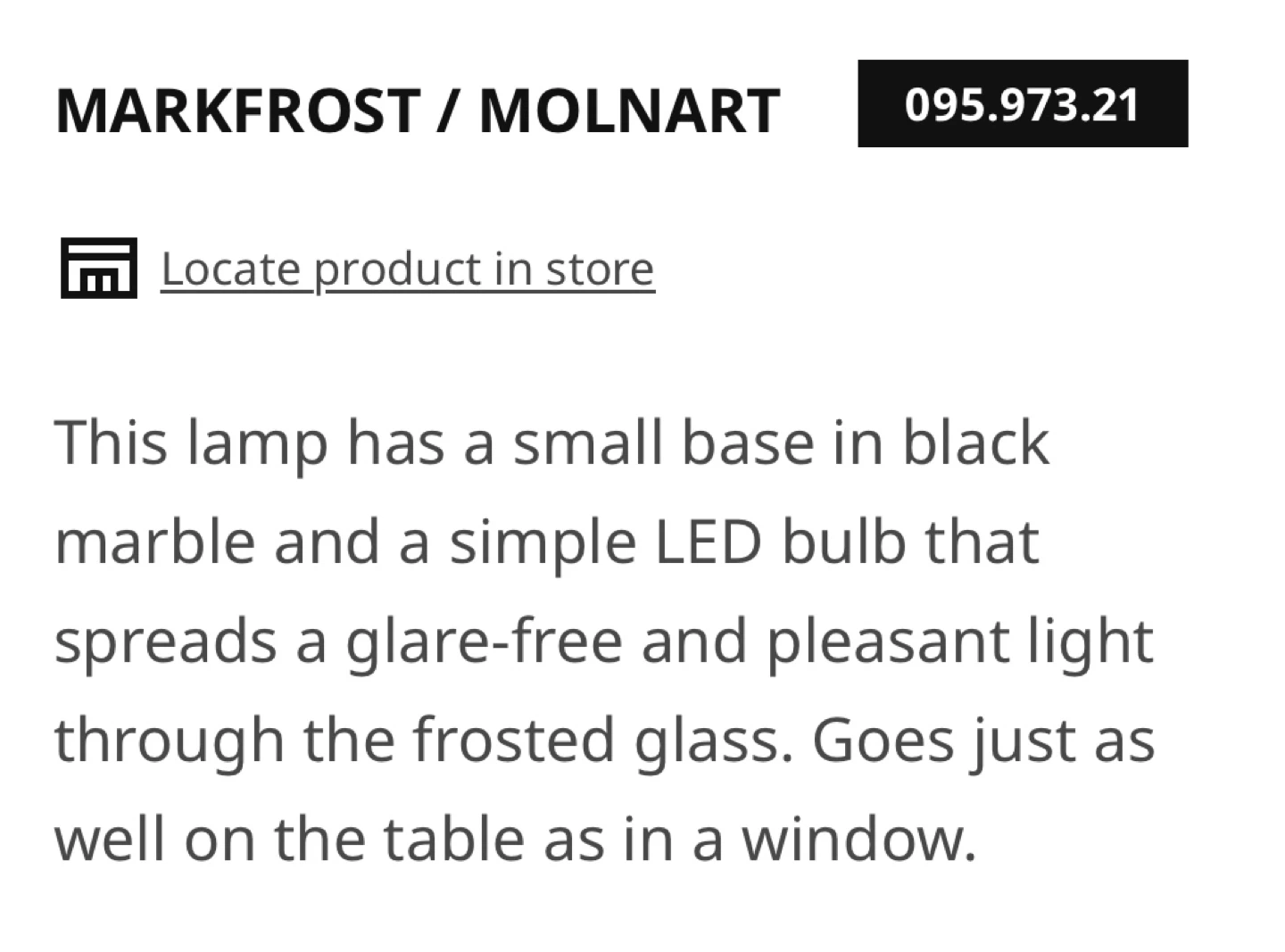 MARKFROST MOLNART Table Lamp - photo 4