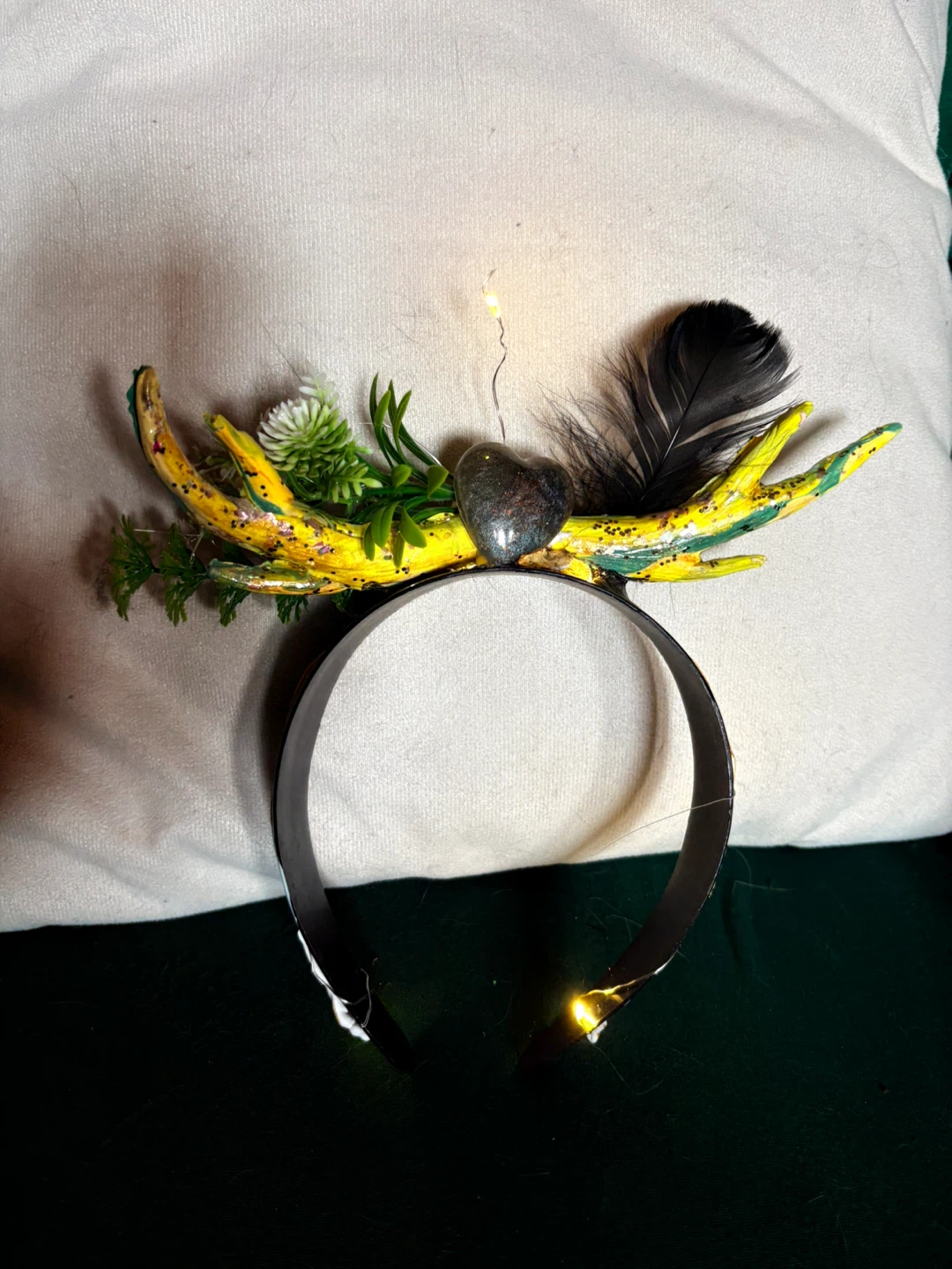 Handmade Woodland Antler Headband with Lights