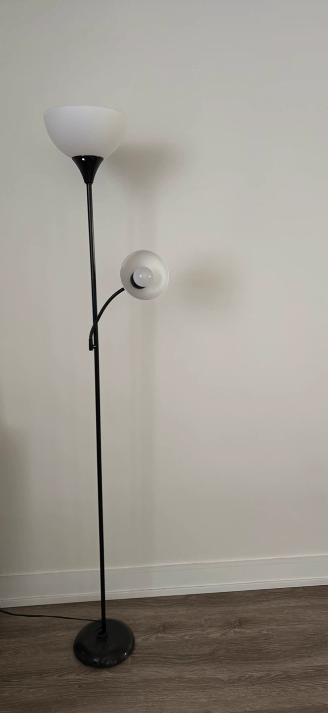 Black Floor Lamp with Adjustable Reading Light