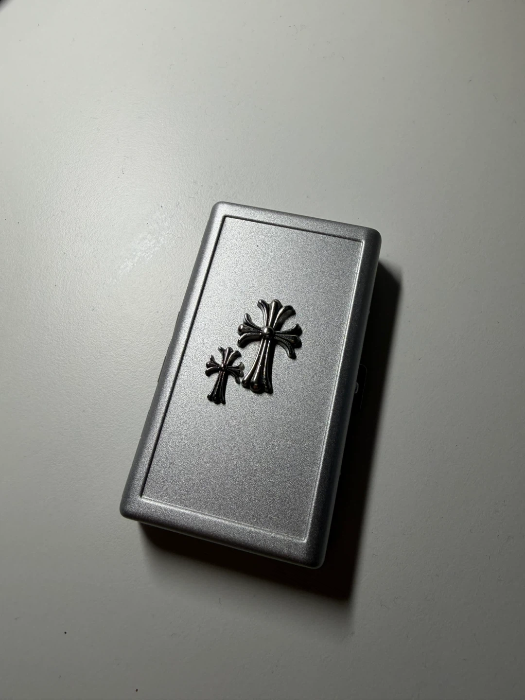 Chrome Hearts Style Silver cig case