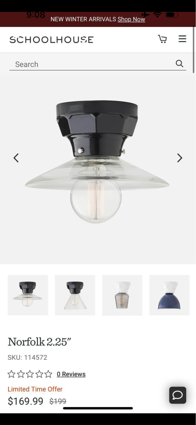 Schoolhouse Alabax Lrg &  Norfolk Black Light Fixture - photo 2