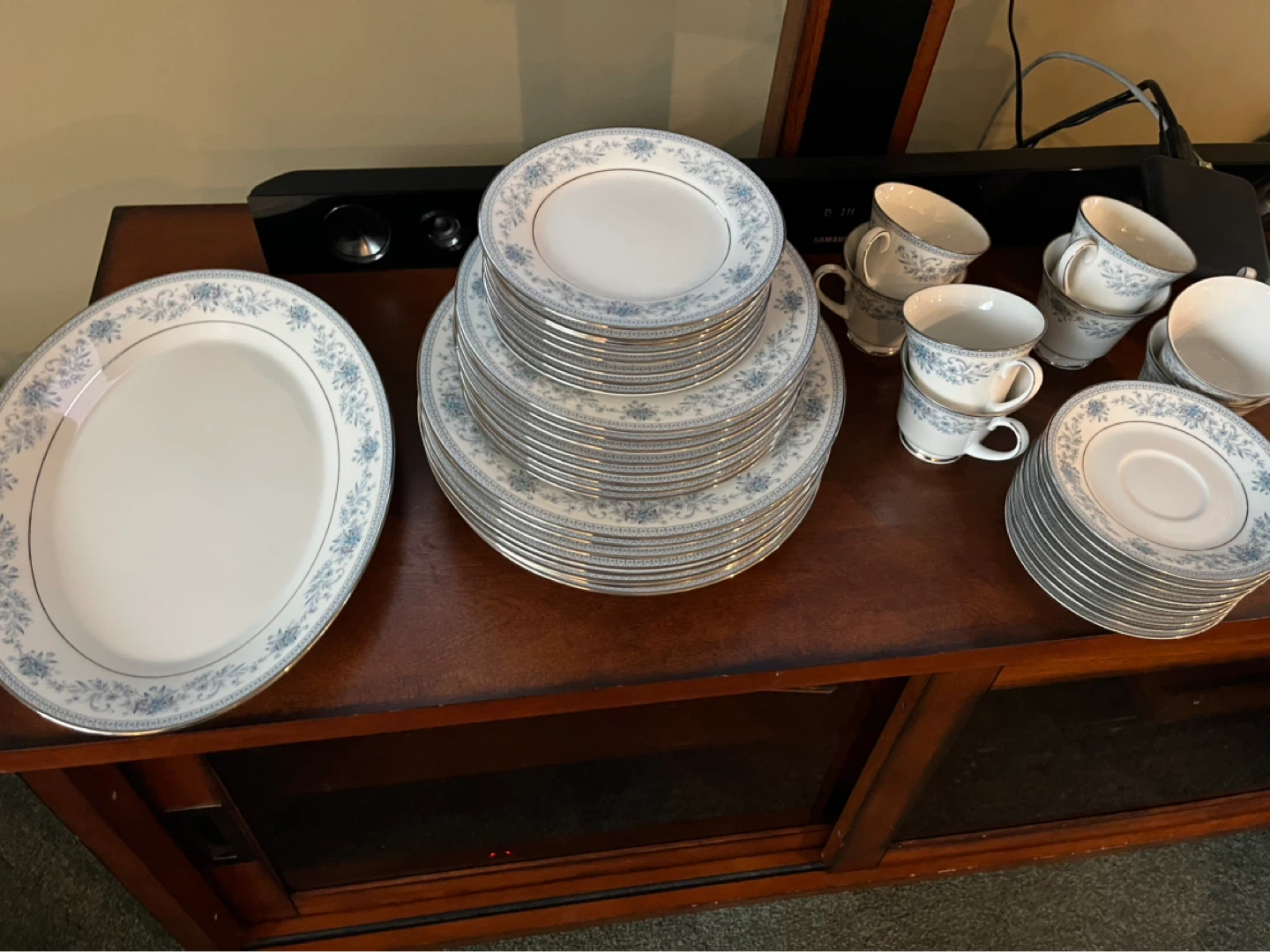 8 place settings- Noritake Blue Hill Fine China Dinnerware Set