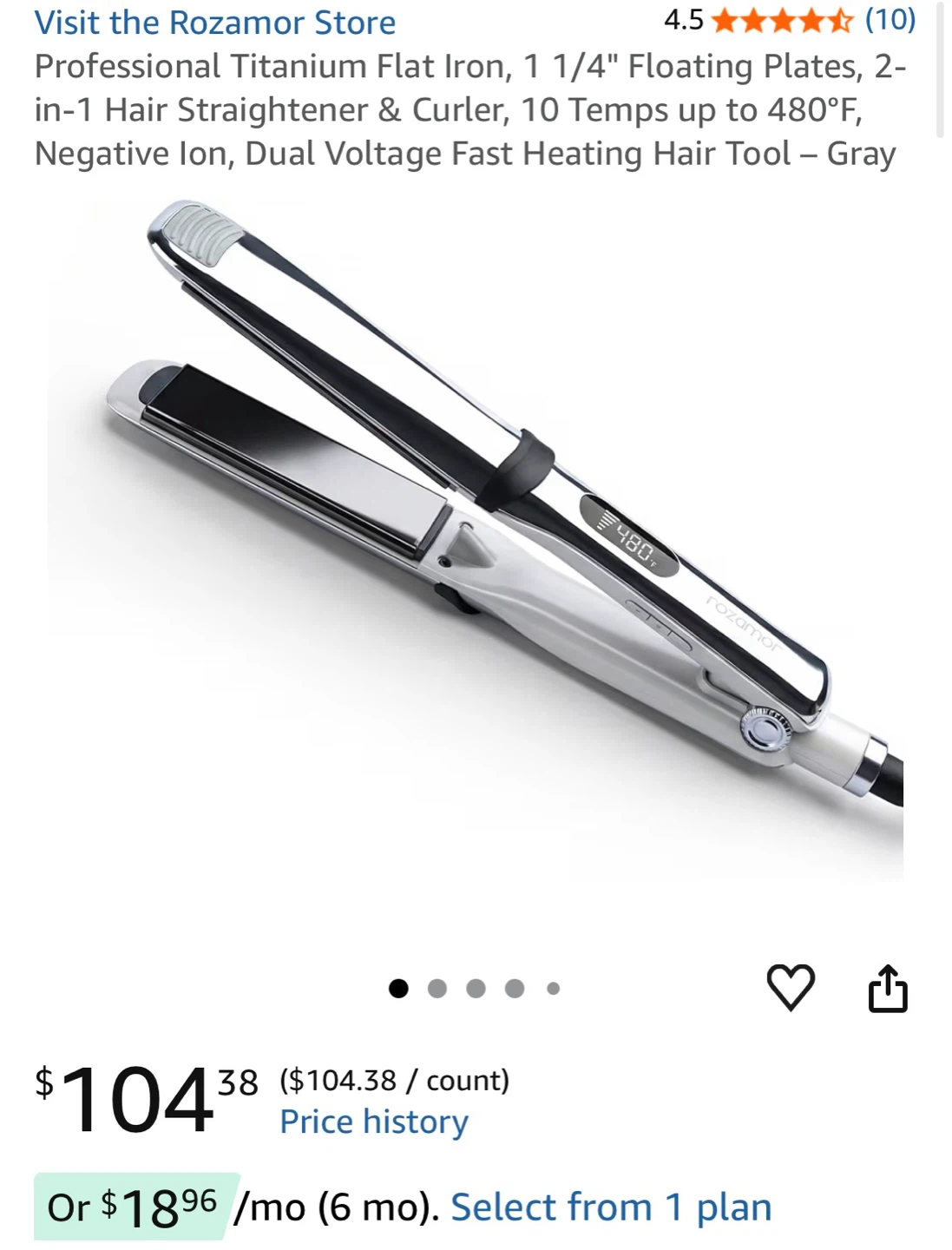 ⚽ Rozamor Professional Hair Straightener & Curler