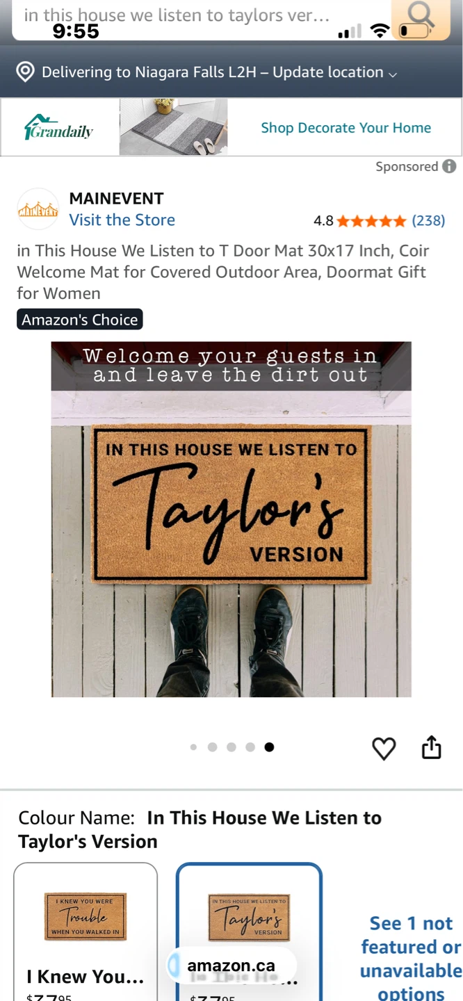 New in box Taylor swift door mat - photo 2