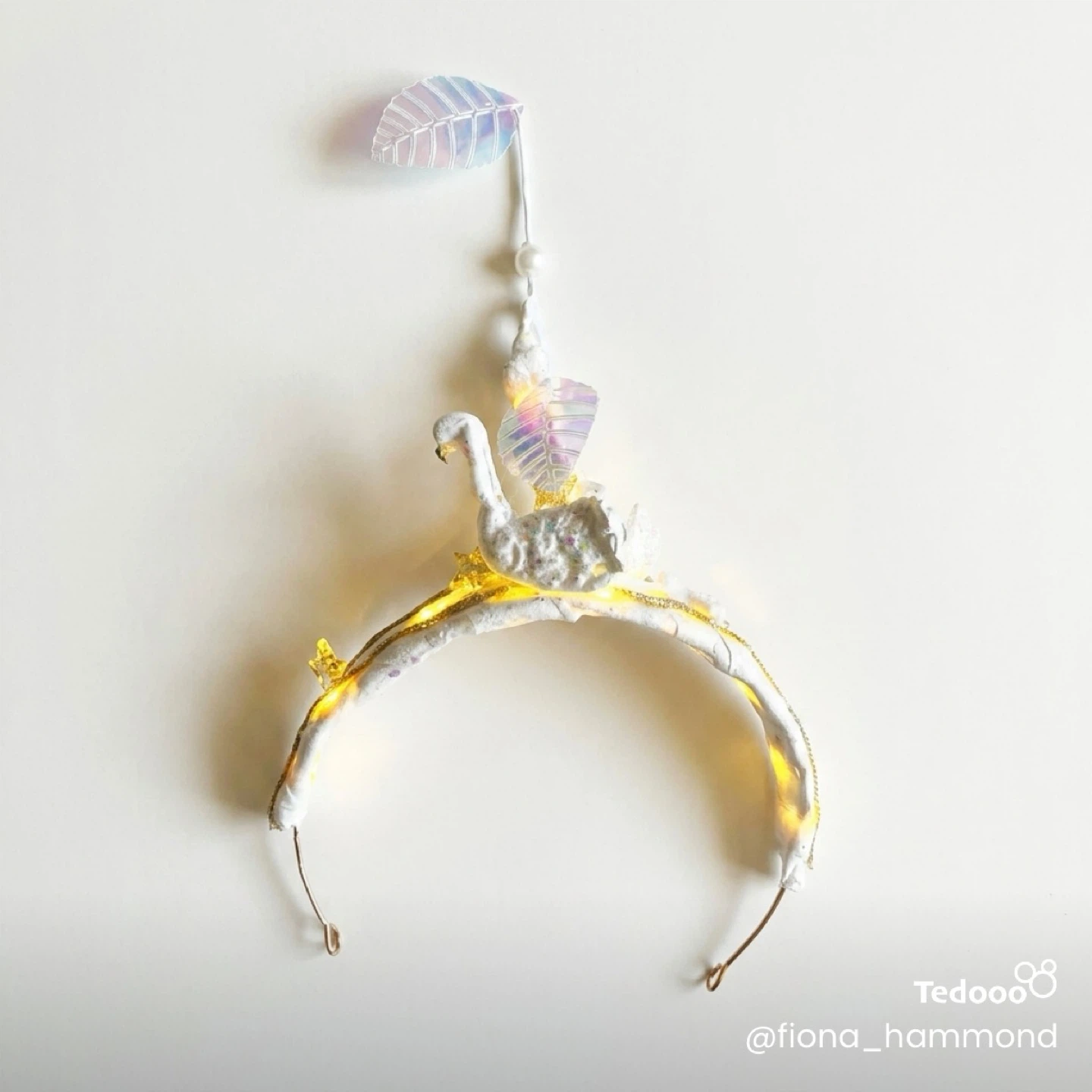 Handmade Fantasy Headband with Flowers and Lights - photo 4